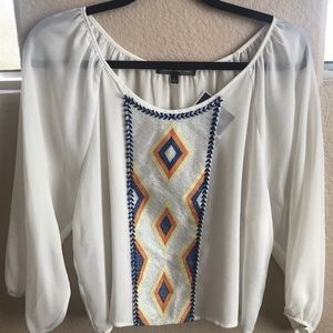 White 3/4 Sleeve Top by Happening in the Present